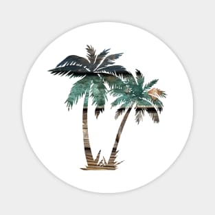 Distressed Wood Palm Trees Magnet